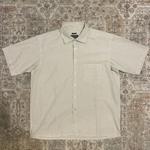 Pronto Uomo Men's Beige Checkered Button-Down Shirt